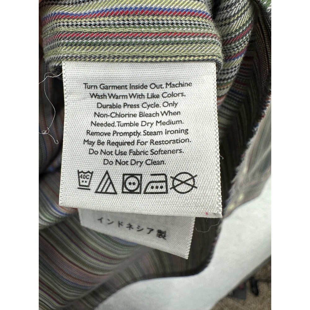Eddie Bauer Men Long Sleeve Button Down Shirt Wrinkle Resistant Striped Cotton L - Picture 6 of 10